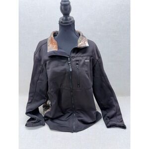 Realtree Mens XL Softshell Jacket Black Camo Full Zip Fleece Lined SS5003‎